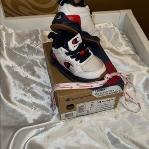 Champion White and Red Sneakers